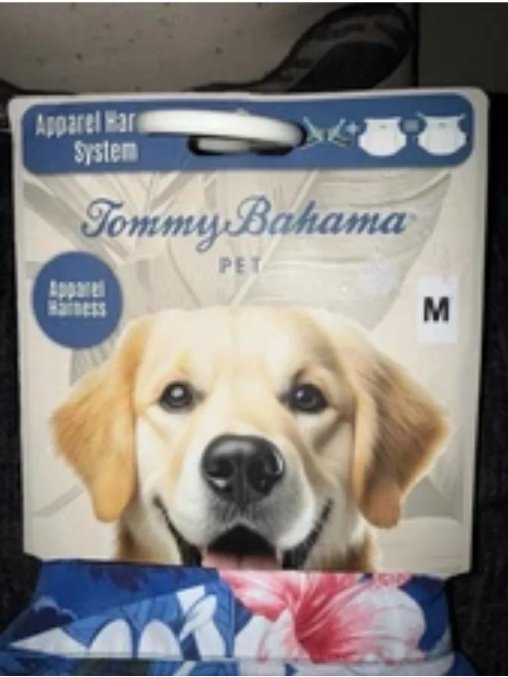 Tommy Bahama Dog Apparel Harness System, Size M, Hawaii Print/Navy Harness, NWT
